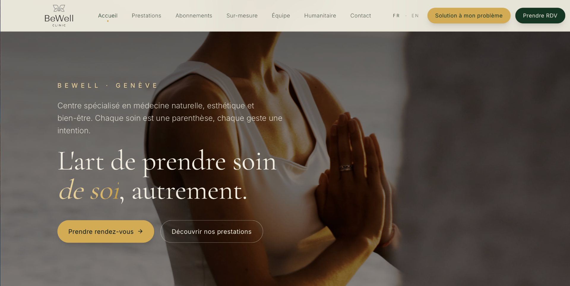 Aperçu du site BeWell Clinic réalisé par CORE Agency
